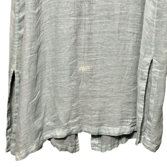 Soft Surroundings 100% Linen Long Seashell Self Tie Sleeveless Cardigan Vest - Picture 8 of 10